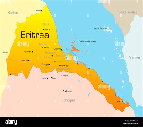 Abstract Vector Color Map Of Eritrea Country Stock Photo Alamy