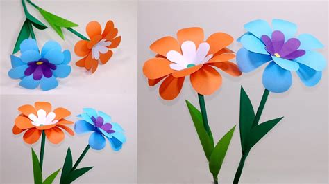 Diy How To Make Most Beautiful Stick Paper Flower For Home Stick