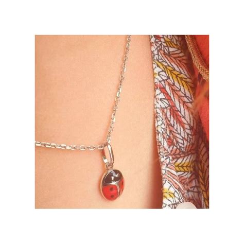 Pierrette Pendentif Coccinelle En Argent Rhodi Mail Pour Enfant