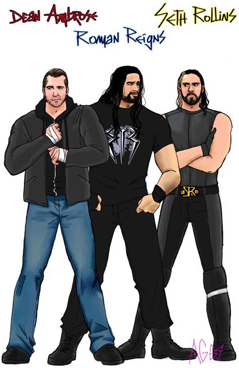 Wwe Fan Art Anime Dean Ambrose Seth Rollins And Roman Reigns