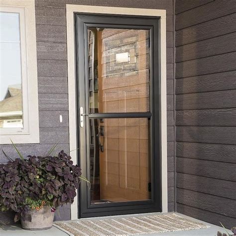 Larson Tradewinds Selection 36 In X 81 In Black Aluminum Storm Door Full View With Retractable