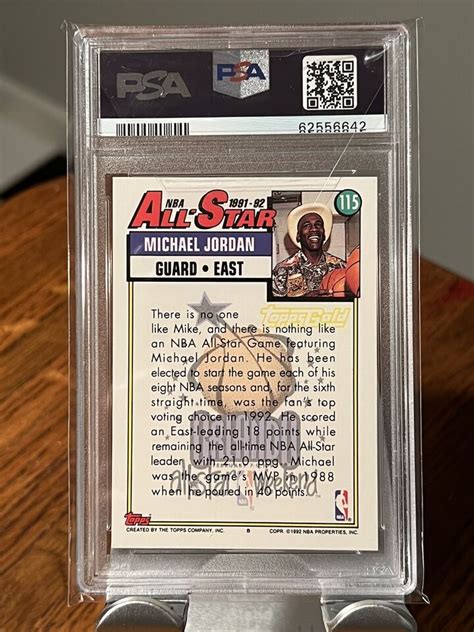 1992 Topps GOLD Michael Jordan All Star 115 PSA 9 MINT Basketball Card