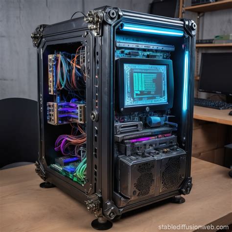 Cyberpunk Industrial Computer Case | Stable Diffusion Online