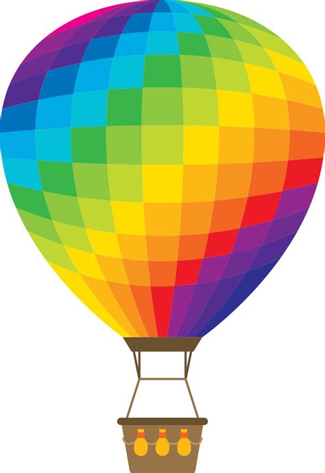 Rainbow Hot Air Balloon Vector Art At Vecteezy