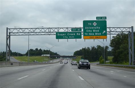 Interstate 85 South Charlotte Mecklenburg County Aaroads North