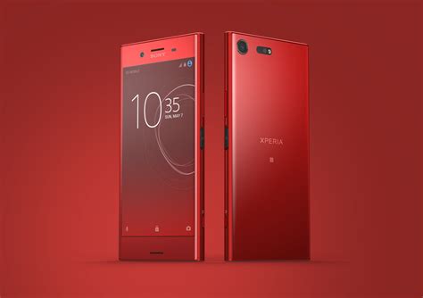 the new sony xperia smartphone is shown in red