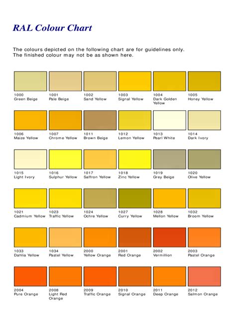 Ral Color Chart Template - 6 Free Templates in PDF, Word, Excel Download