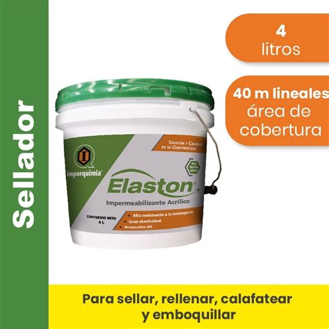 Sellador Cemento Acrílico Elaston Blanco 4 Lt Meses sin intereses