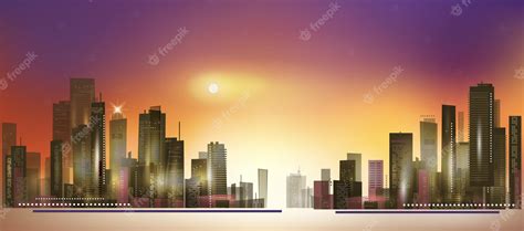 Premium Vector | Night city background