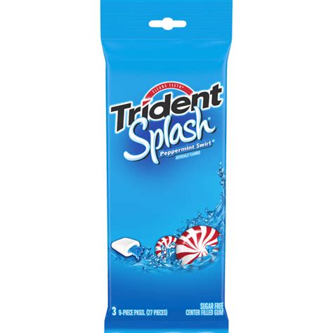 Trident Splash Peppermint Swirl Sugar Free Gum 3 Pk 27 Piece