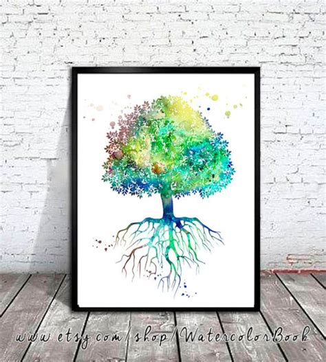 Tree of Life Watercolor Painting Art Print Tree of Life Art | Etsy