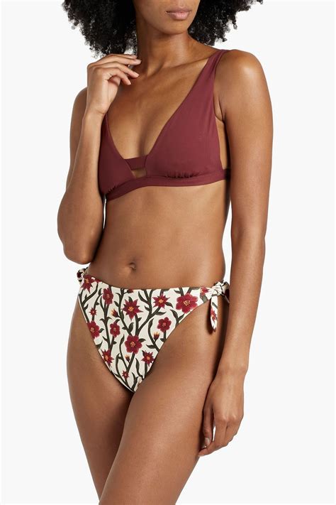 Agua By Agua Bendita Rabutan Floral Print High Rise Bikini Briefs The