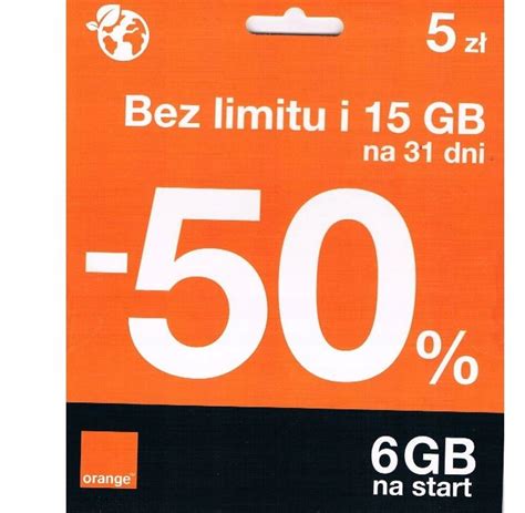 Starter Orange Bez Limitu I Gb Internetu Sklep Opinie Cena W