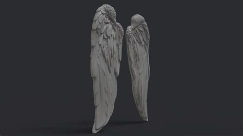 Angel Wings 3D STL Model For CNC Router 3D Printer Engraver Carving