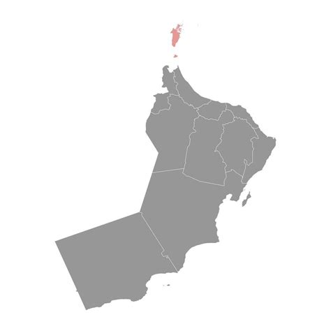 Musandam Governorate map, administrative division of Oman. Vector ...