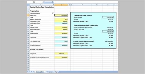 Worksheet To Calculate Capital Gain Tax