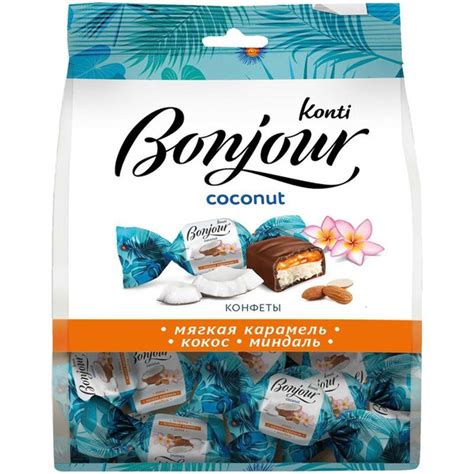 Конфеты Konti Bonjour Coconut, 200г купить на OZON по низкой цене ...