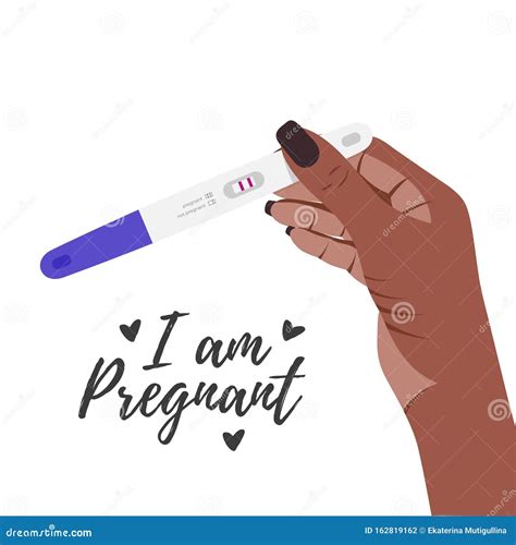 Pregnancy Or Ovulation Positive Test In Woman Hand Vector Illustration