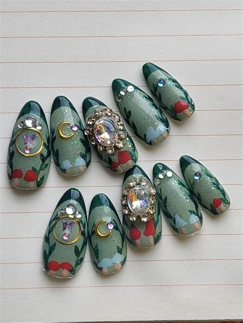 Magic Garden Nails Version Cute Press On Nails Handmade