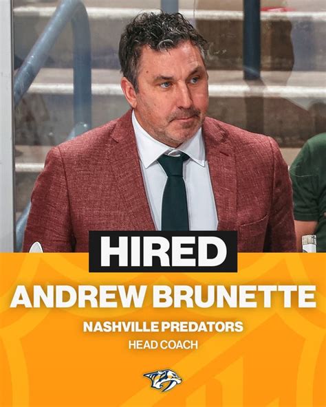 Congrats To Coach Brunette On Getting The Preds Coaching Job R