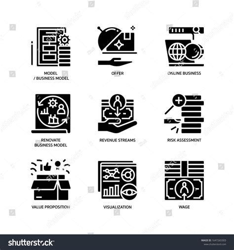 Business Model Canvas Icons Set Solid