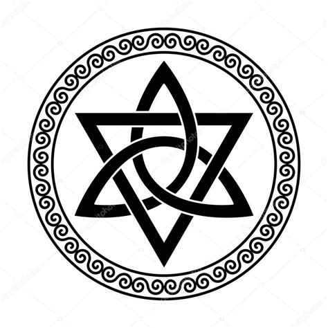 Triquetra Con Tri Ngulo Dentro De Un Marco Espiral Circular Nudo Celta