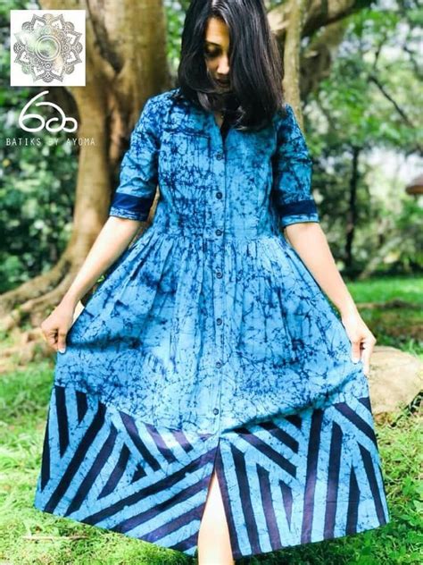 Cerulean Long Frock Batik Dress From Rataa Batik Dress Long Frocks Dresses