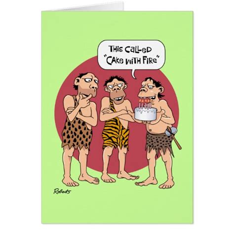 Funny Cavemen Birthday Card