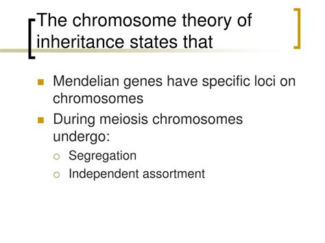 Ppt The Chromosomal Basis Of Inheritance Genes On Chromosomes And