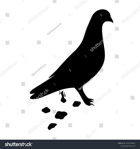 Silhouette Pigeon Droppings Concept Pigeon Droppings Stock Vector