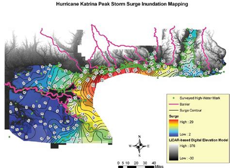 Peak Storm Surge Inundation Map Generated From 842 Surveyed High Water Download Scientific