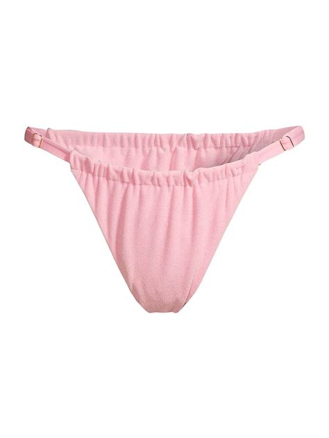 Buy WeWoreWhat Ruched Terrycloth Bikini Bottom Baby Pink At 76 Off