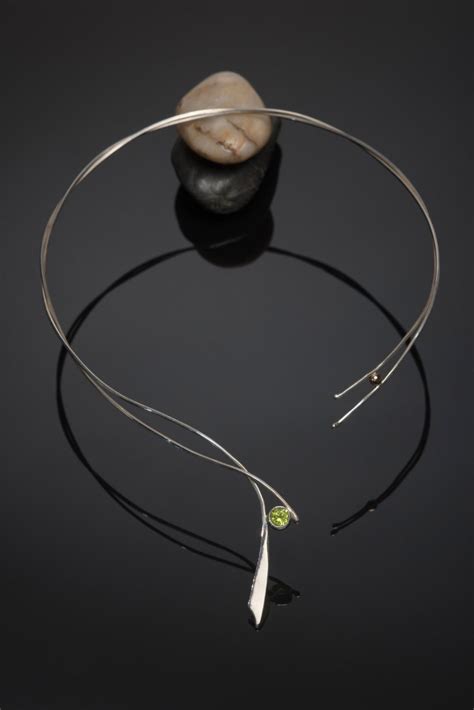 sterling silver neck ring  birthstone gemstone etsy