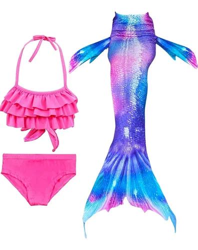 Conjunto De Bikini De Natación Para Niñas Traje De Sirena Meses sin