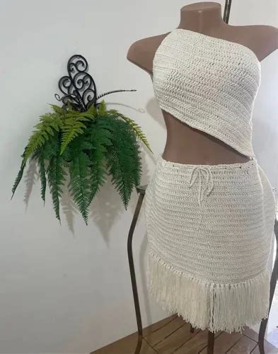 Conjunto De Crochê Saia E Top - Conjunto De Saia E Top Em Crochê | Parcelamento sem juros