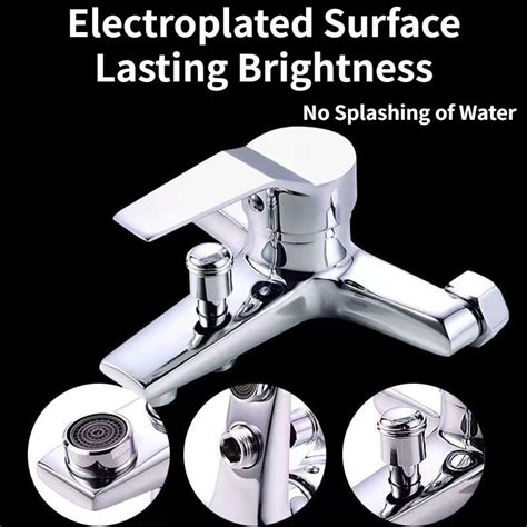 Hot And Cold Shower Set Stainless Bathroom Faucet With Shower Mixer Valve Heater Faucet Shopee