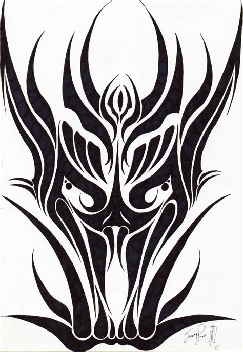 .::Tribal Dragon Head::. by Razmakai on DeviantArt