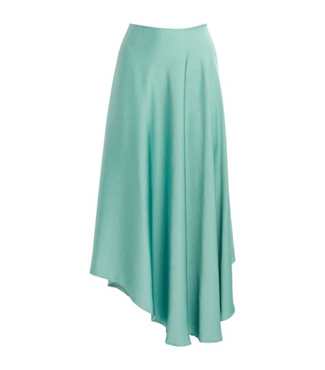 Womens Lapointe Green Satin Midi Skirt Harrods Us