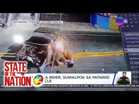 Lasing Na Rider Sa Lipa City Batangas Sumalpok Sa Patawid Na Tricycle