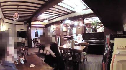 Exhibitionist Tits Out In Restaurant