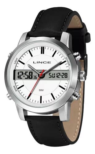 Reloj Lince Para Hombre Anadigi Silver Mac4763L Con Correa De Piel