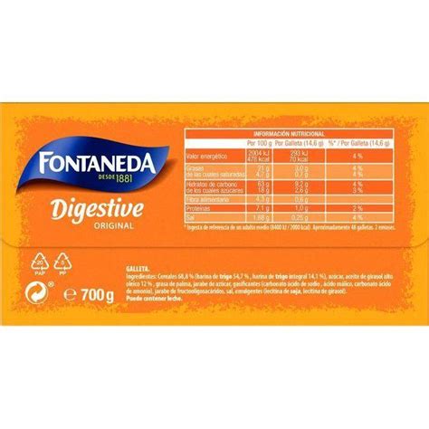 Galleta Digestive FONTANEDA Caja 700 G