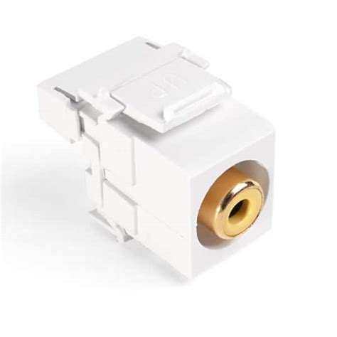 Leviton Quickport Rca Type Connector With Yellow Barrel White