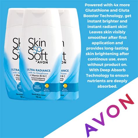 Avon Skin So Soft Ultra Radiance With X Glutathione Hand Body Lotion