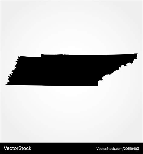 Map of the us state tennessee Royalty Free Vector Image