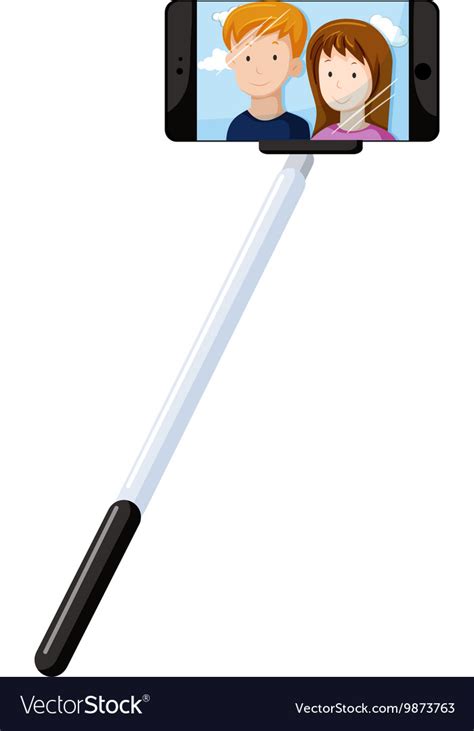 Selfie Stick And Mobile Phone Royalty Free Vector Image