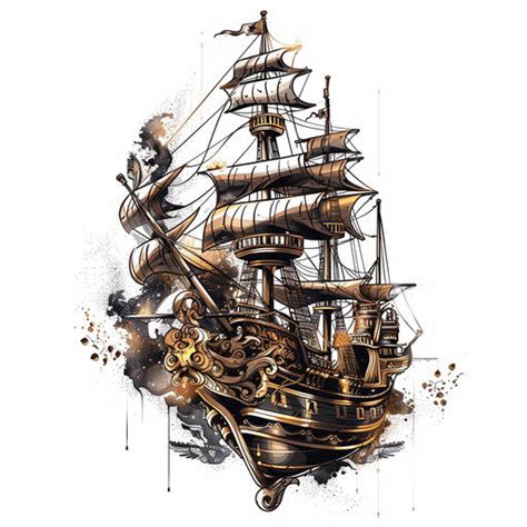 Pirate Ship Tattoo Design Pack – IMAGELLA