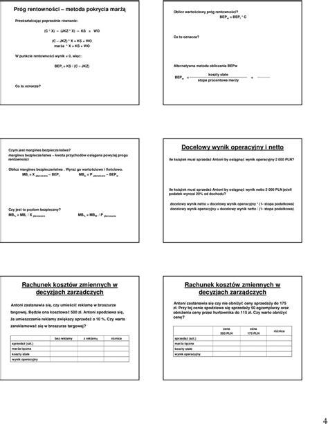 Rachunek Koszt W Zmiennych Pdf Darmowe Pobieranie