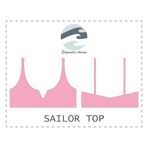 DIY V Shape Bikini Top PDF Sailor PDF Sewing Pattern Etsy Halter Crop Top Sewing Pattern