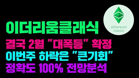 이더리움클래식 긴급 정확도 100 전망분석 결국 2월 대폭등 확정 잠깐 눌려도 괜찮습니다 코인시황